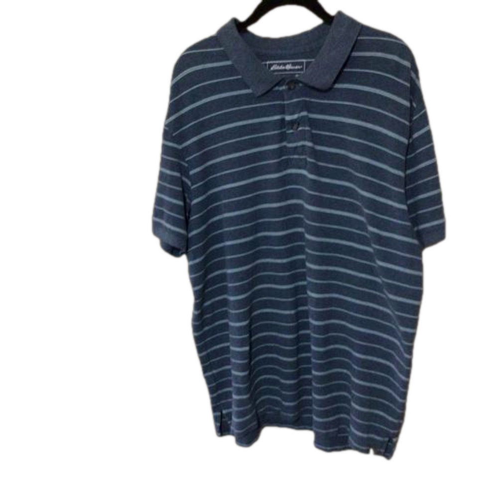 Eddie Bauer Men’s Outdoor Striped Short Sleeve Polo Golf Shirt XL